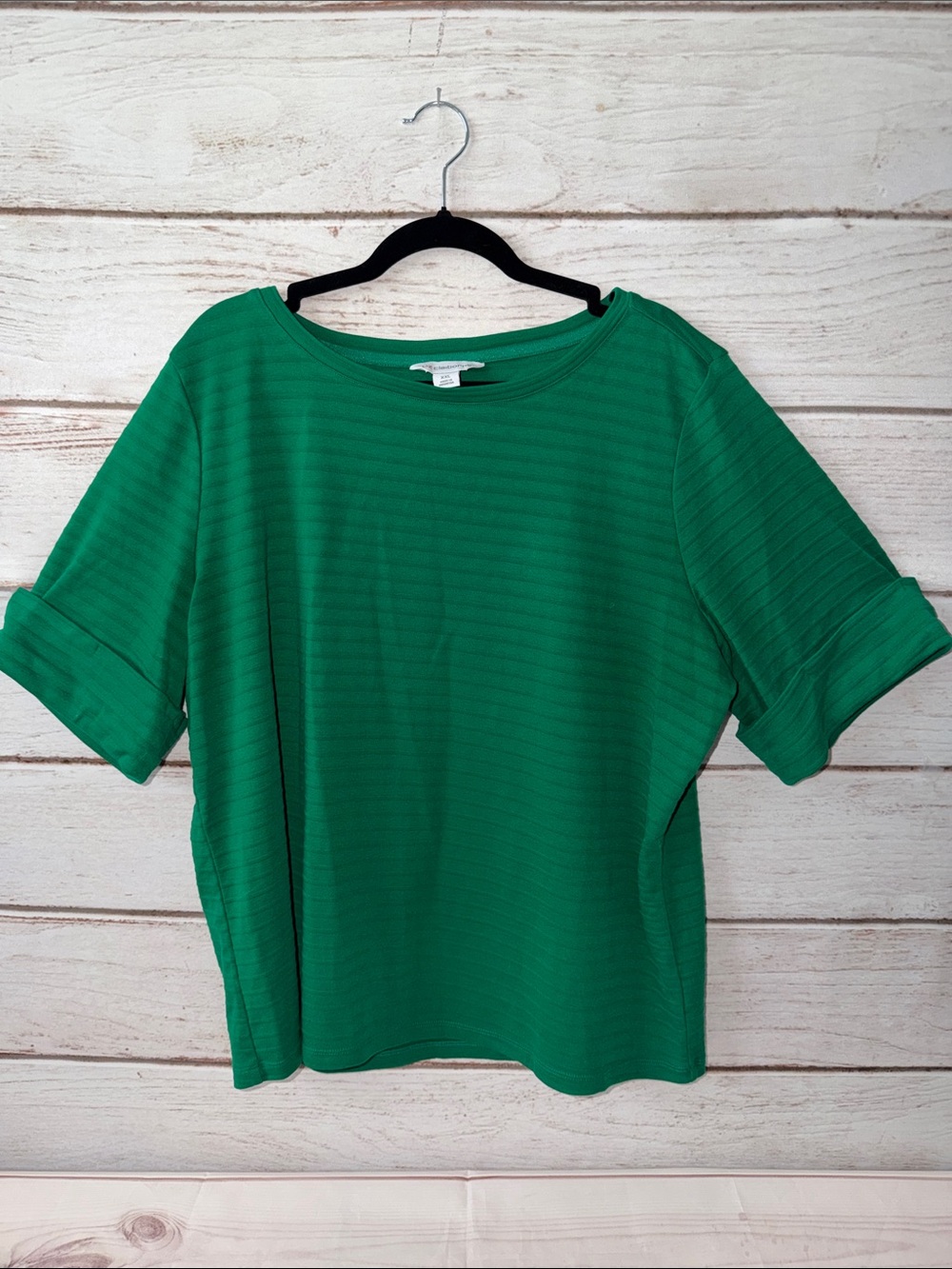 Liz Claiborne Emerald Green Short-Sleeve Boxy Top Size XXLarge